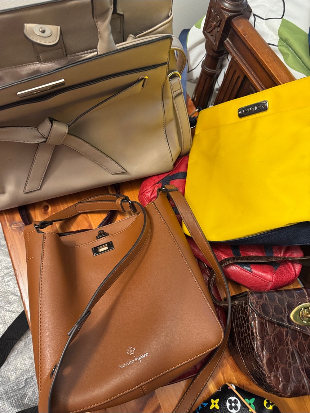 Group of bags, NLapore, Nwest, Nautico and vintage eel etc